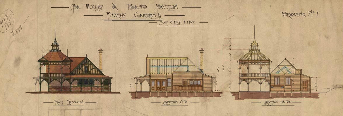 Old plan of tea house in Fitzroy